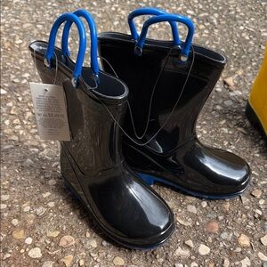 Black and Blue Kids' Rain Boots
